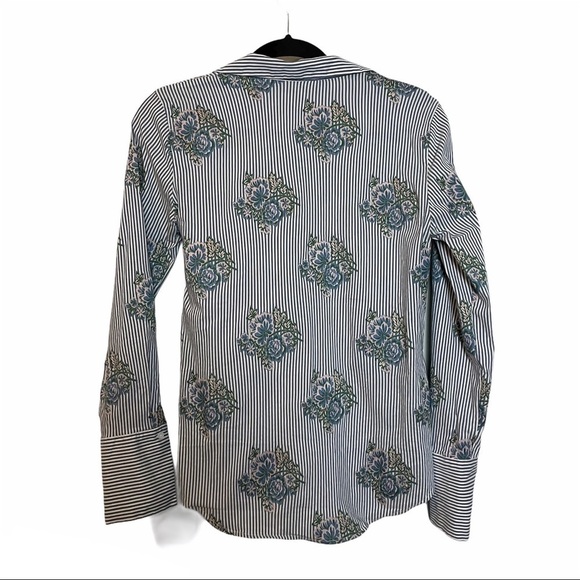 Zara Woman’s Striped Floral Front Tie/Button Shirt - Picture 5 of 12